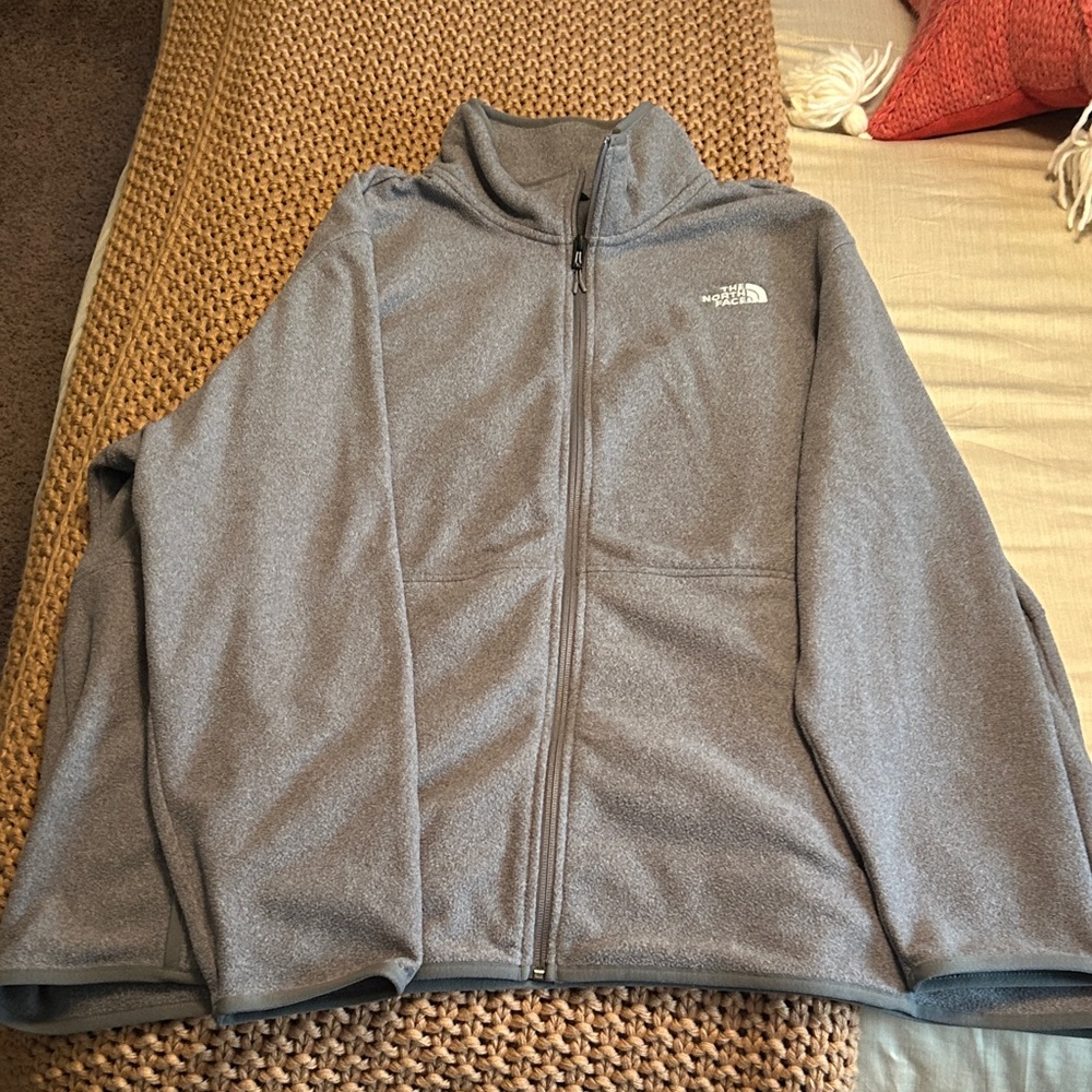 Women’s 3X The North Face Heather Gray Zip-Up Fleece